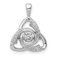 14K White Gold 0.20 Carat Lab Grown Diamond VS+ F+ Complete Vibrant Celtic Pendant view 1