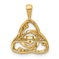 14K Yellow Gold 0.20 Carat Lab Grown Diamond VS+ F+ Complete Vibrant Celtic Pendant view 3