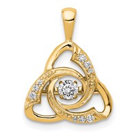 14K Yellow Gold 0.20 Carat Lab Grown Diamond VS+ F+ Complete Vibrant Celtic Pendant view 1