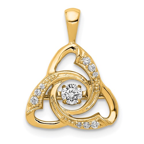 14K Yellow Gold 0.20 Carat Lab Grown Diamond VS+ F+ Complete Vibrant Celtic Pendant