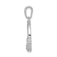 14K White Gold 0.12 Carat Lab Grown Diamond VS SI+ G+ Complete Circle Claddagh Pendant view 2