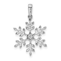 14K White Gold 0.17 Carat Lab Grown Diamond VS SI+ G+ Complete Snowflake Pendant view 3