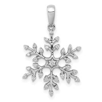 14K White Gold 0.17 Carat Lab Grown Diamond VS SI+ G+ Complete Snowflake Pendant view 1