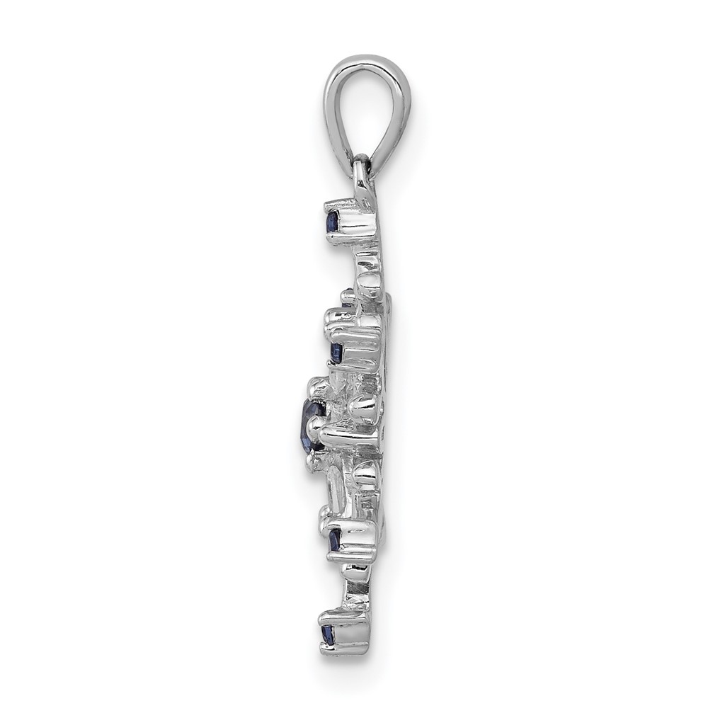 14k White Gold 1/6ct. Blue and White Diamond Snowflake Pendant (PM5161-BD-016-WA)