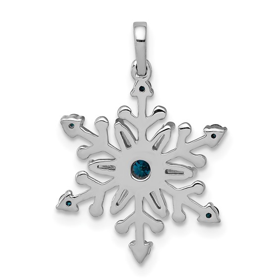 Blue and White Diamond Snowflake Pendants