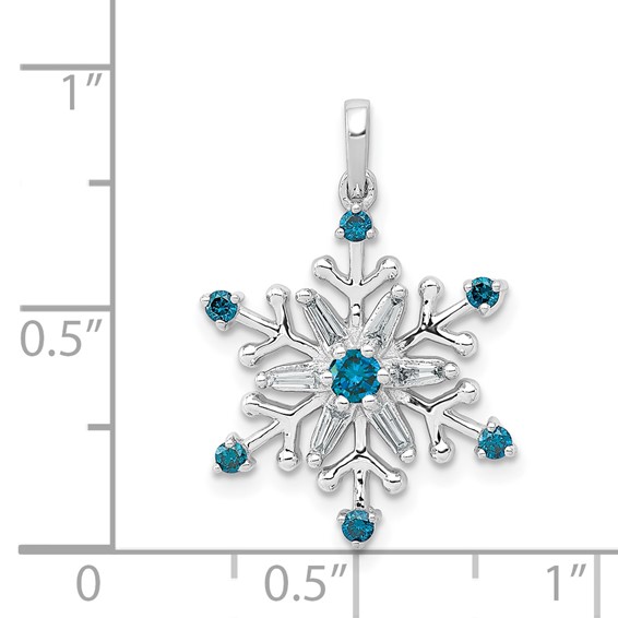 Blue and White Diamond Snowflake Pendants
