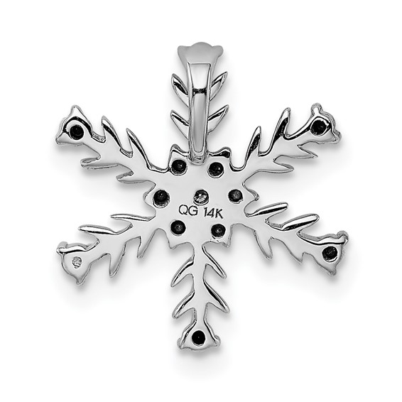 14k White Gold Diamond Snowflake Chain Slide