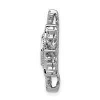 14K White Gold 0.38 Carat Lab Grown Diamond VS SI+ G+ Complete Vibrant Snowflake Chain Slide Pendant view 2