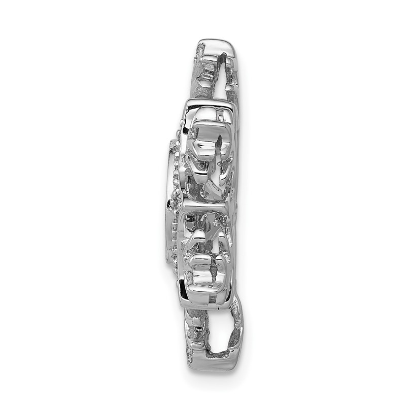 14k White Gold 3/8 carat Lab Grown Diamond VS/SI+ G+ Complete Vibrant Snowflake Chain Slide Pendant