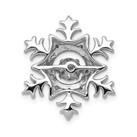14K White Gold 0.38 Carat Lab Grown Diamond VS SI+ G+ Complete Vibrant Snowflake Chain Slide Pendant view 3