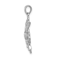 14K White Gold 0.25 Carat Lab Grown Diamond VS SI+ G+ Complete Filigree Pendant view 2