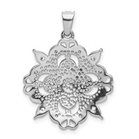 14K White Gold 0.25 Carat Lab Grown Diamond VS SI+ G+ Complete Filigree Pendant view 3