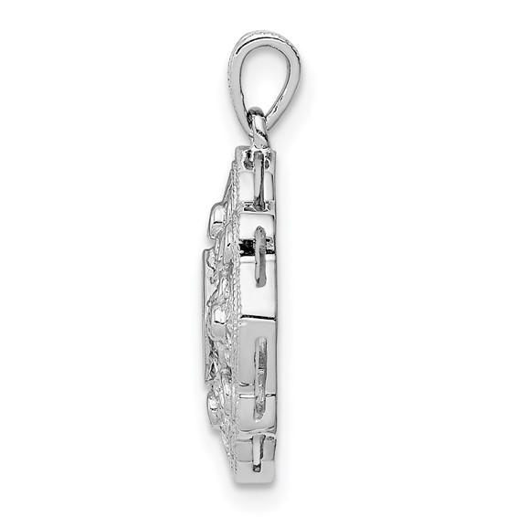 14k White Gold 1/8 carat Diamond Vintage Pendant