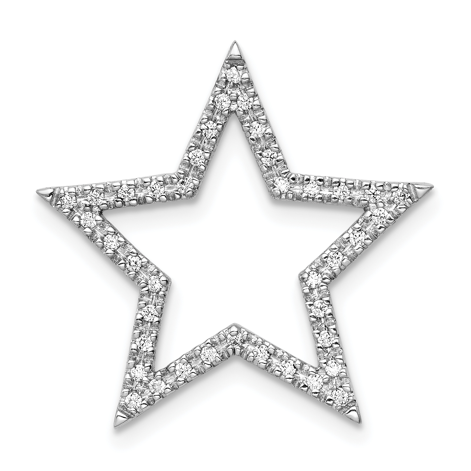 14k White Gold Large Diamond Star Chain Slide (PM5176-016-WA)