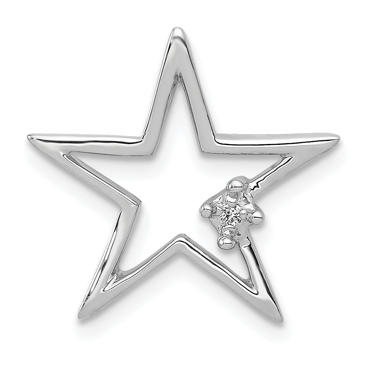 14k White Gold .01ct. Diamond Star Chain Slide (PM5178-001-WA)