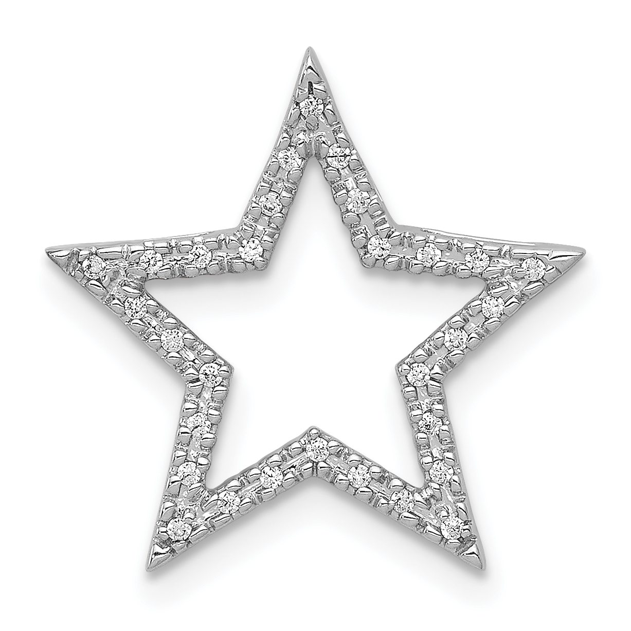 14k White Gold Diamond Star Chain Slide (PM5179-010-WA)