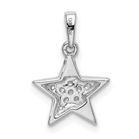 14K White Gold 0.10 Carat Lab Grown Diamond VS SI+ G+ Complete Cluster Star Pendant view 3