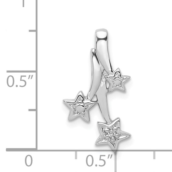 14k White Gold Diamond Shooting Stars Chain Slide