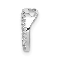 14K White Gold 0.17 Carat Lab Grown Diamond VS SI+ G+ Complete Peace Sign Chain Slide Pendant view 2