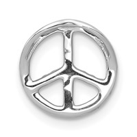 14K White Gold 0.17 Carat Lab Grown Diamond VS SI+ G+ Complete Peace Sign Chain Slide Pendant view 3