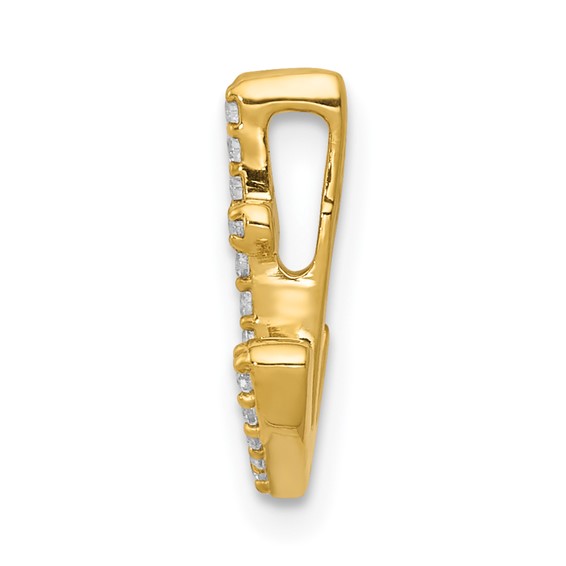 14k White Gold 1/10 carat Diamond Anchor Chain Slide