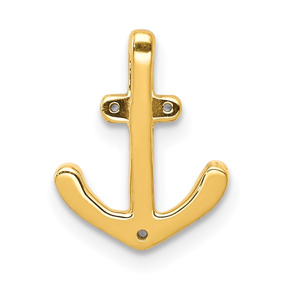 14k White Gold 1/10 carat Diamond Anchor Chain Slide