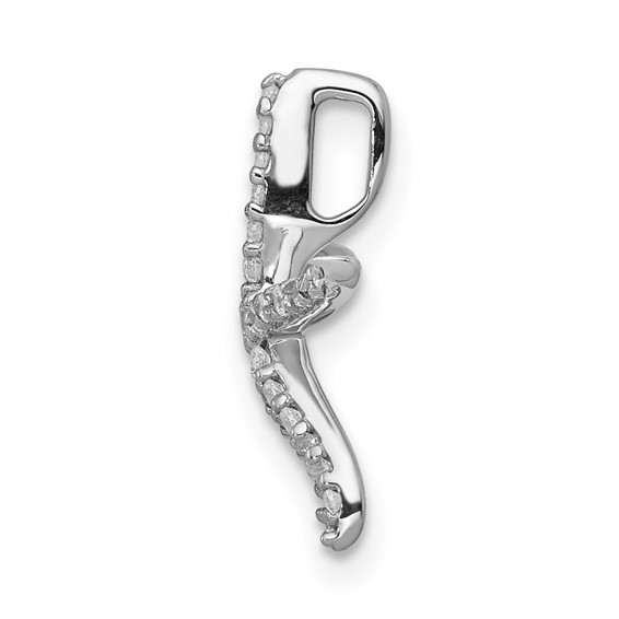 14k White Gold 1/8 carat Diamond Starfish Chain Slide