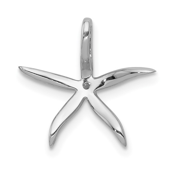 14k White Gold 1/8 carat Diamond Starfish Chain Slide
