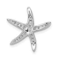 14K White Gold 0.25 Carat Lab Grown Diamond VS SI+ G+ Complete Starfish Chain Slide Pendant view 3