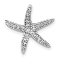 14K White Gold 0.25 Carat Lab Grown Diamond VS SI+ G+ Complete Starfish Chain Slide Pendant view 1