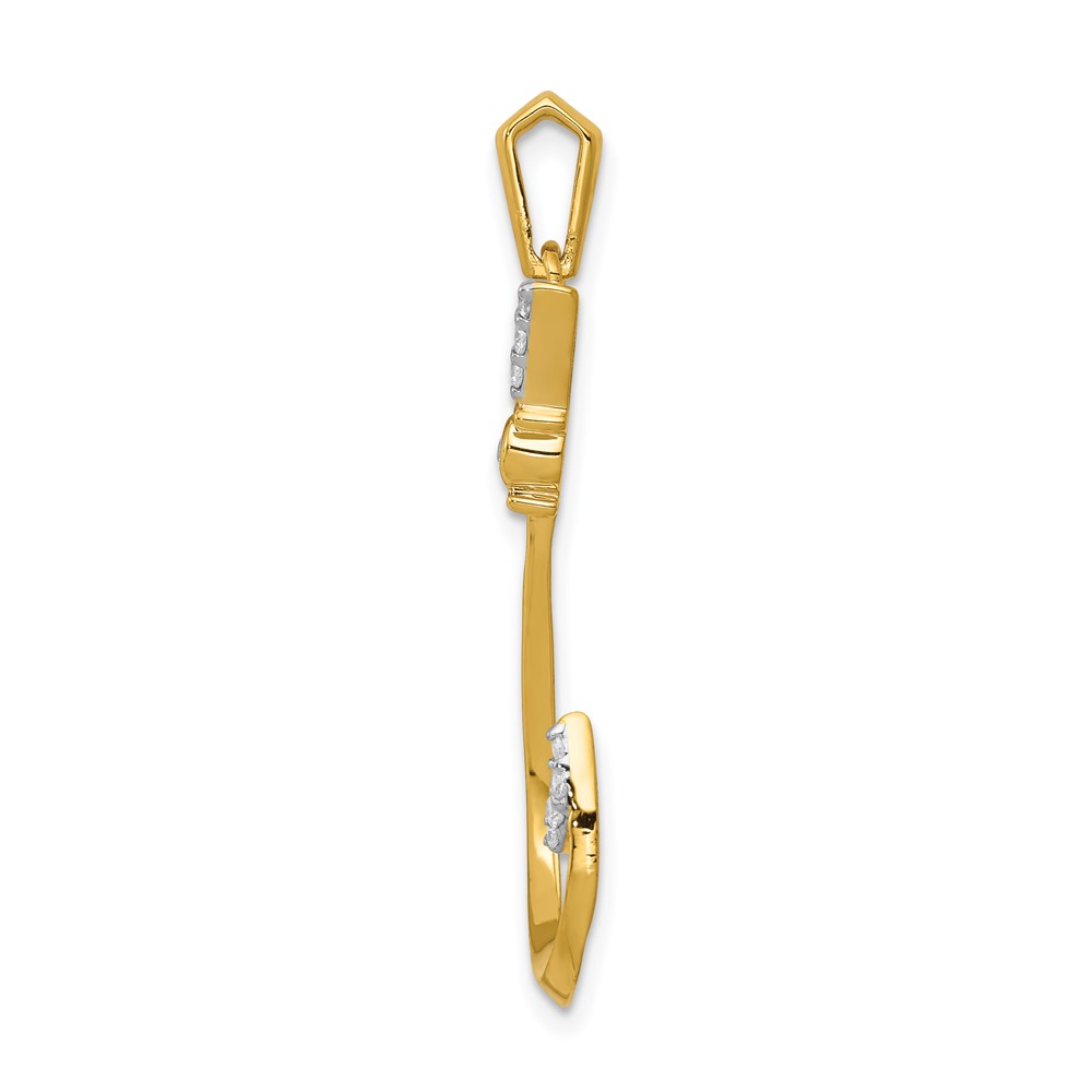 14k Diamond Fish Hook Pendant (PM5210-013-YA)