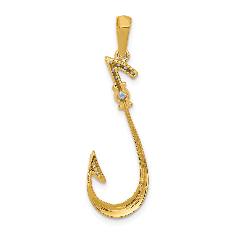 14k Diamond Fish Hook Pendant (PM5210-013-YA)