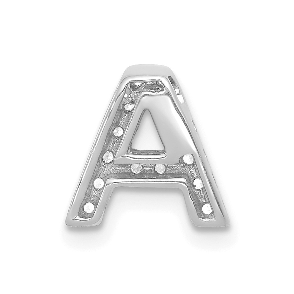 14K White Gold Diamond Letter A Initial Charm (PM5221A-010-WA)
