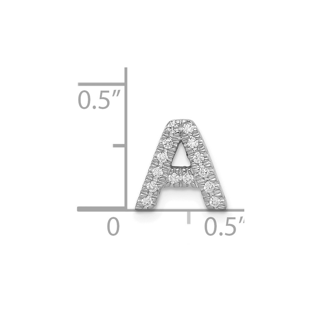 14K White Gold Diamond Letter A Initial Charm (PM5221A-010-WA)