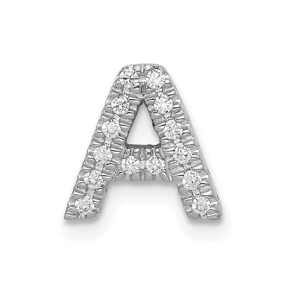14K White Gold Diamond Letter A Initial Charm (PM5221A-010-WA)