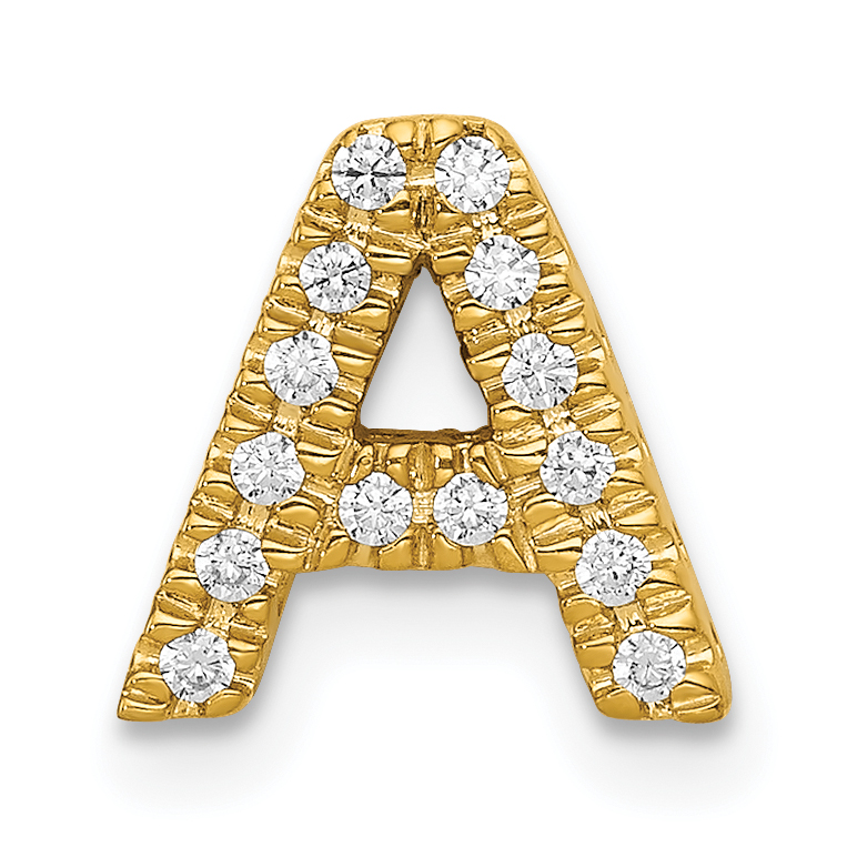 14K  Diamond Letter A Initial Charm (PM5221A-010-YA)