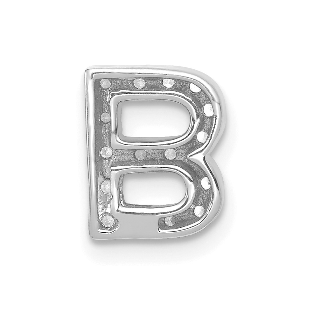 14K  White Gold Diamond Letter B Initial Charm (PM5221B-016-WA)