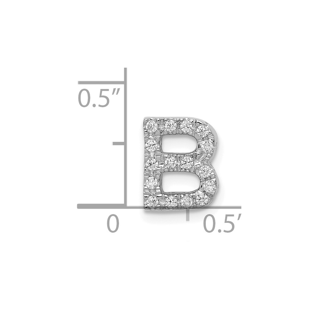 14K  White Gold Diamond Letter B Initial Charm (PM5221B-016-WA)
