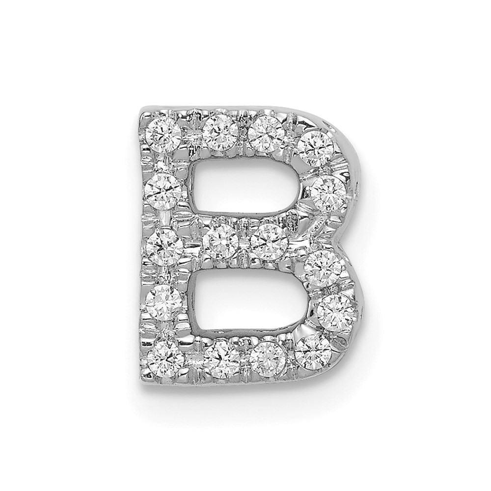 14K  White Gold Diamond Letter B Initial Charm (PM5221B-016-WA)