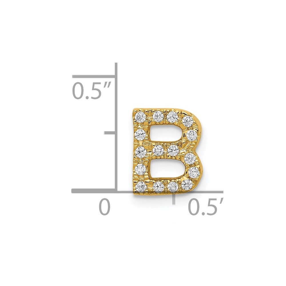 14K  Diamond Letter B Initial Charm (PM5221B-016-YA)