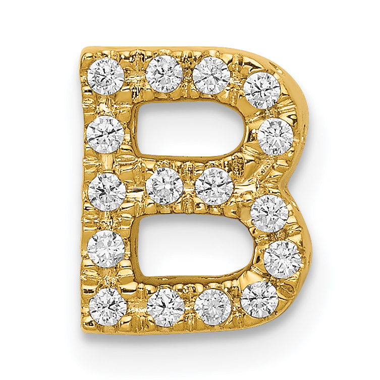 14K  Diamond Letter B Initial Charm (PM5221B-016-YA)