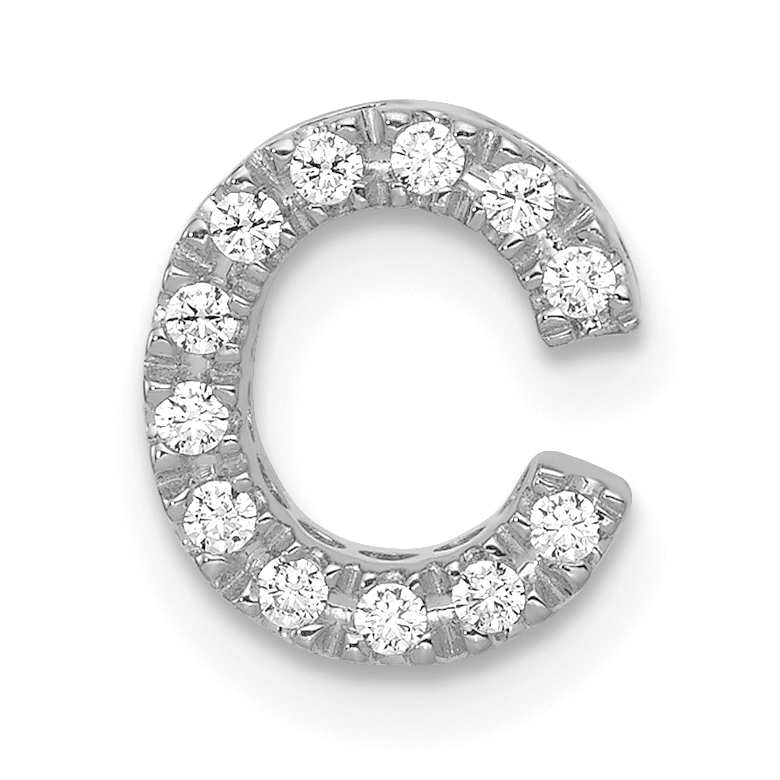 14K  White Gold Diamond Letter C Initial Charm (PM5221C-010-WA)