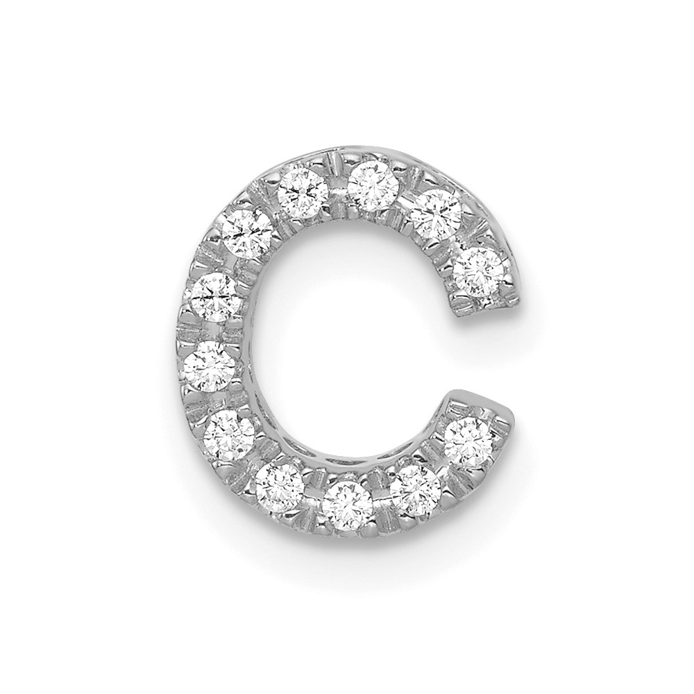 14K  White Gold Diamond Letter C Initial Charm (PM5221C-010-WA)