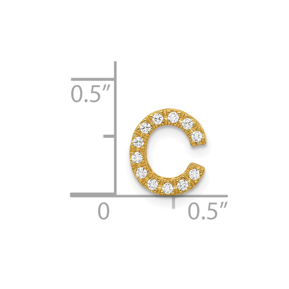 14K  Diamond Letter C Initial Charm (PM5221C-010-YA)