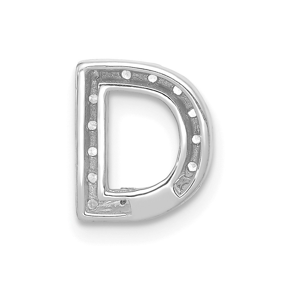 14K  White Gold Diamond Letter D Initial Charm (PM5221D-016-WA)