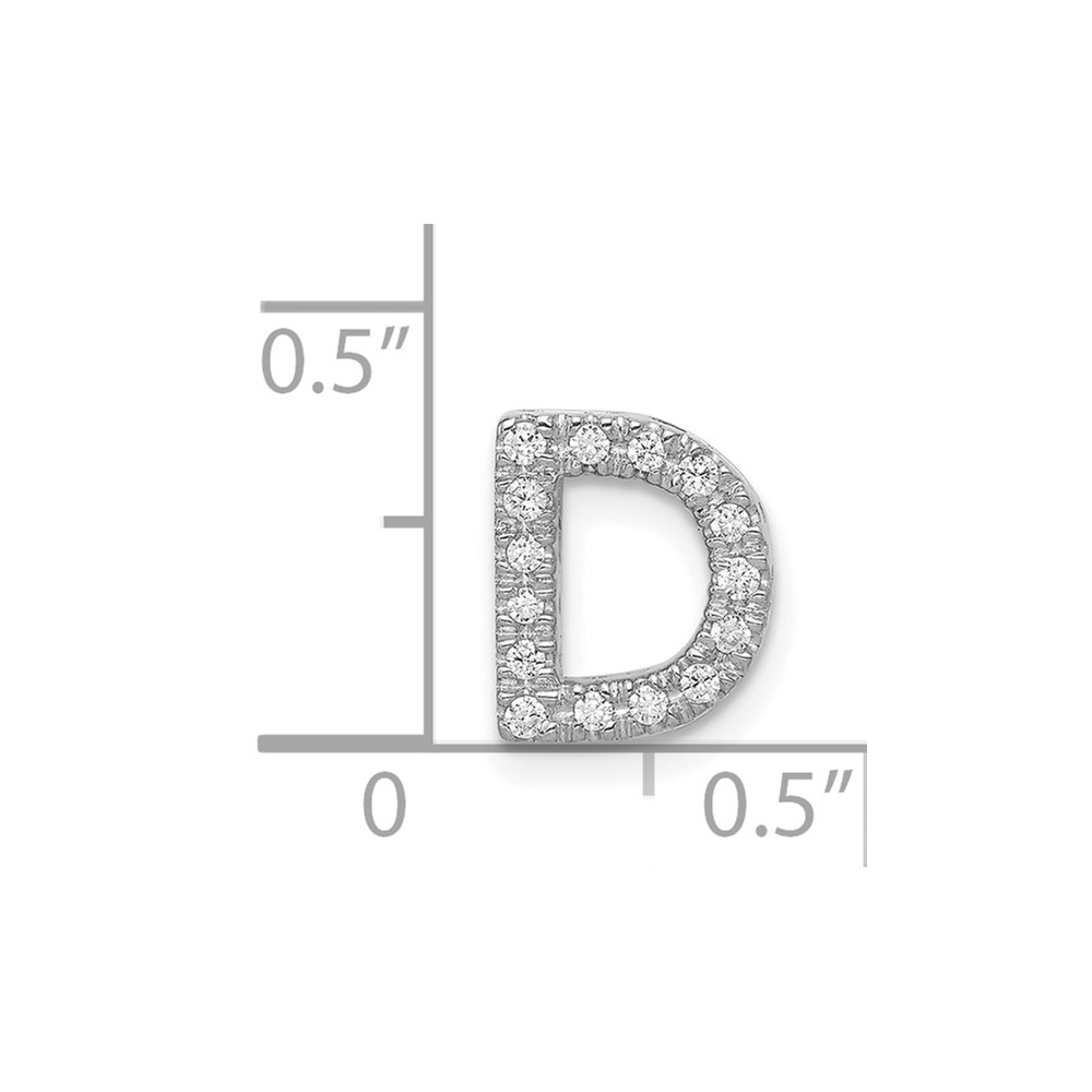 14K  White Gold Diamond Letter D Initial Charm (PM5221D-016-WA)