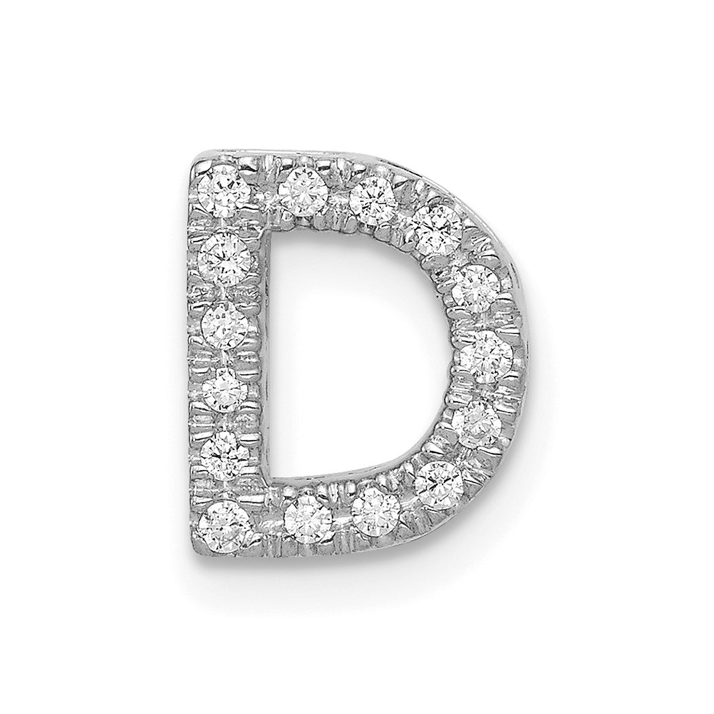 14K  White Gold Diamond Letter D Initial Charm (PM5221D-016-WA)