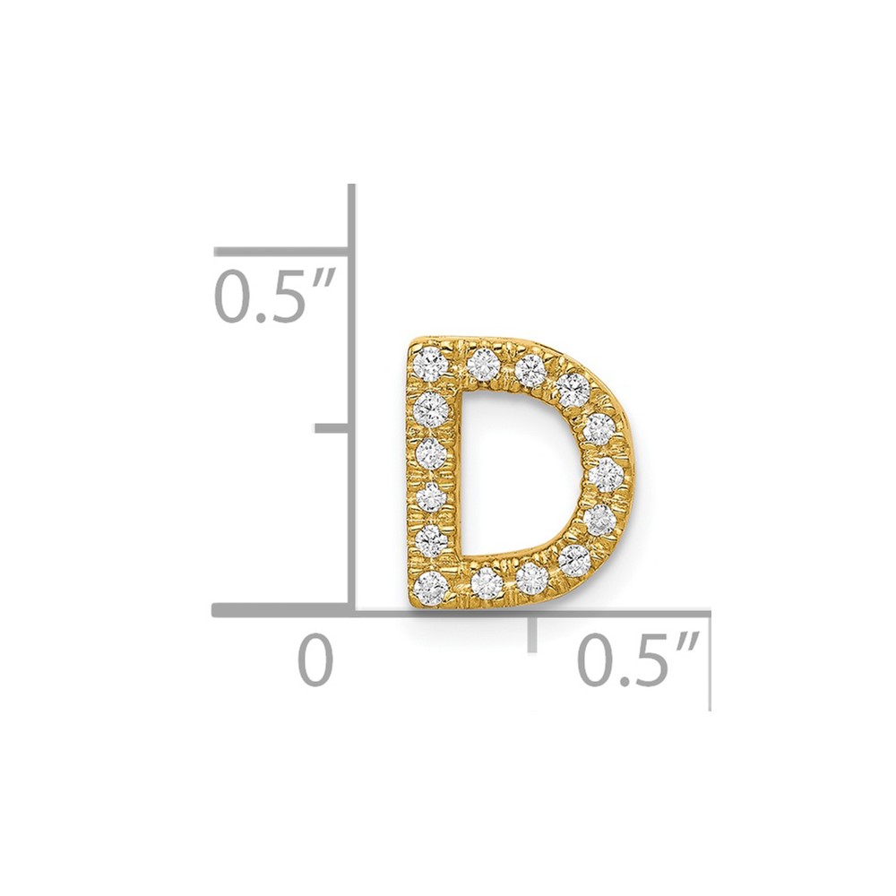 14K  Diamond Letter D Initial Charm (PM5221D-016-YA)