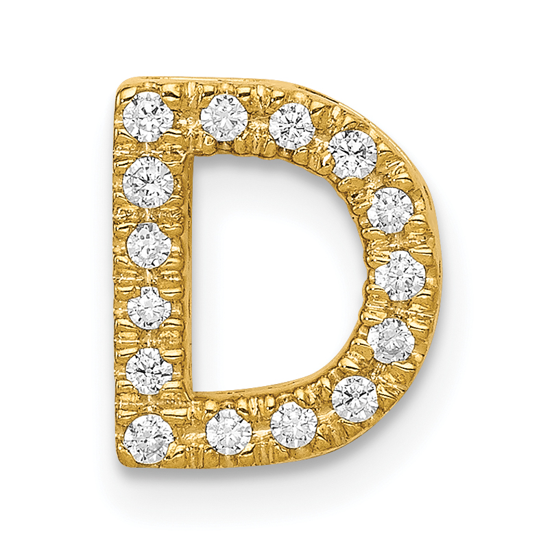 14K  Diamond Letter D Initial Charm (PM5221D-016-YA)