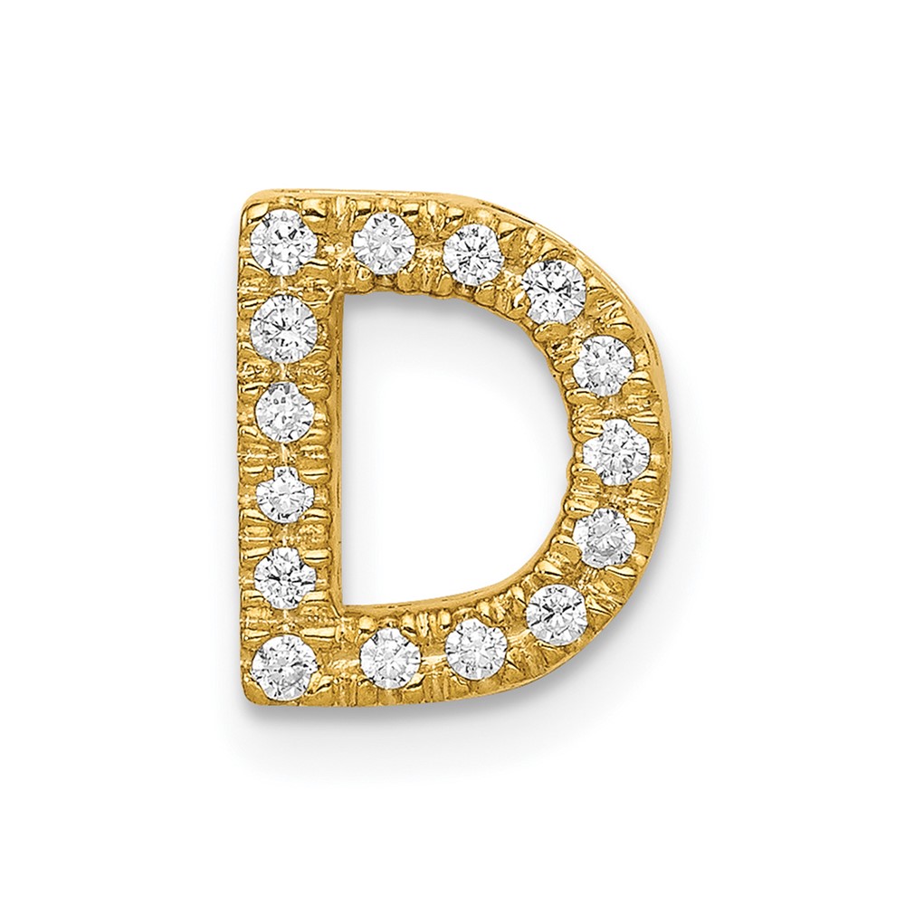 14K  Diamond Letter D Initial Charm (PM5221D-016-YA)